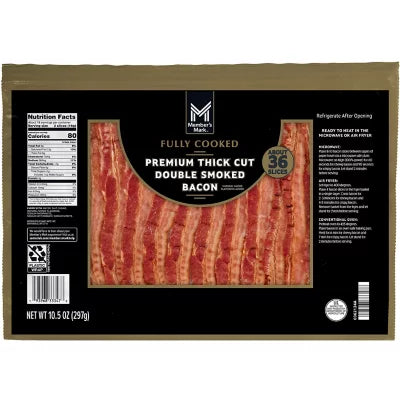 Bacon (Fully Cooked) 36ct./$0.38 each slice (Great for monthly package)