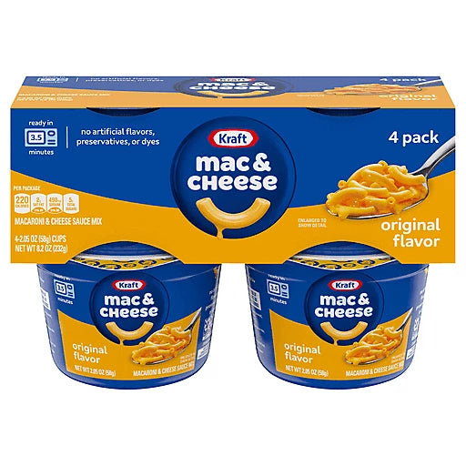 Kraft Original Mac and Cheese 4pk Microwave Cups