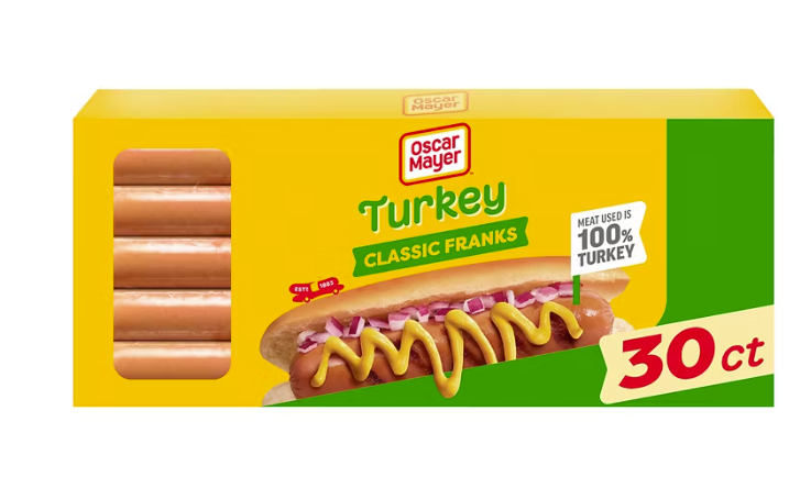 Oscar Mayer Turkey Franks Hot Dogs 30 ct. $0.76 each (Great Monthly Value Buy)