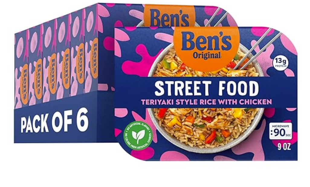 BEN'S ORIGINAL Street Food Teriyaki Style Rice with Chicken 6pk./6.49 each (Great Value Buy)