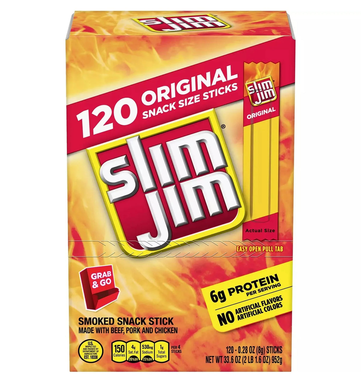 Slim Jim Original 120ct./$0.39 each (Great Monthly Value Buy)