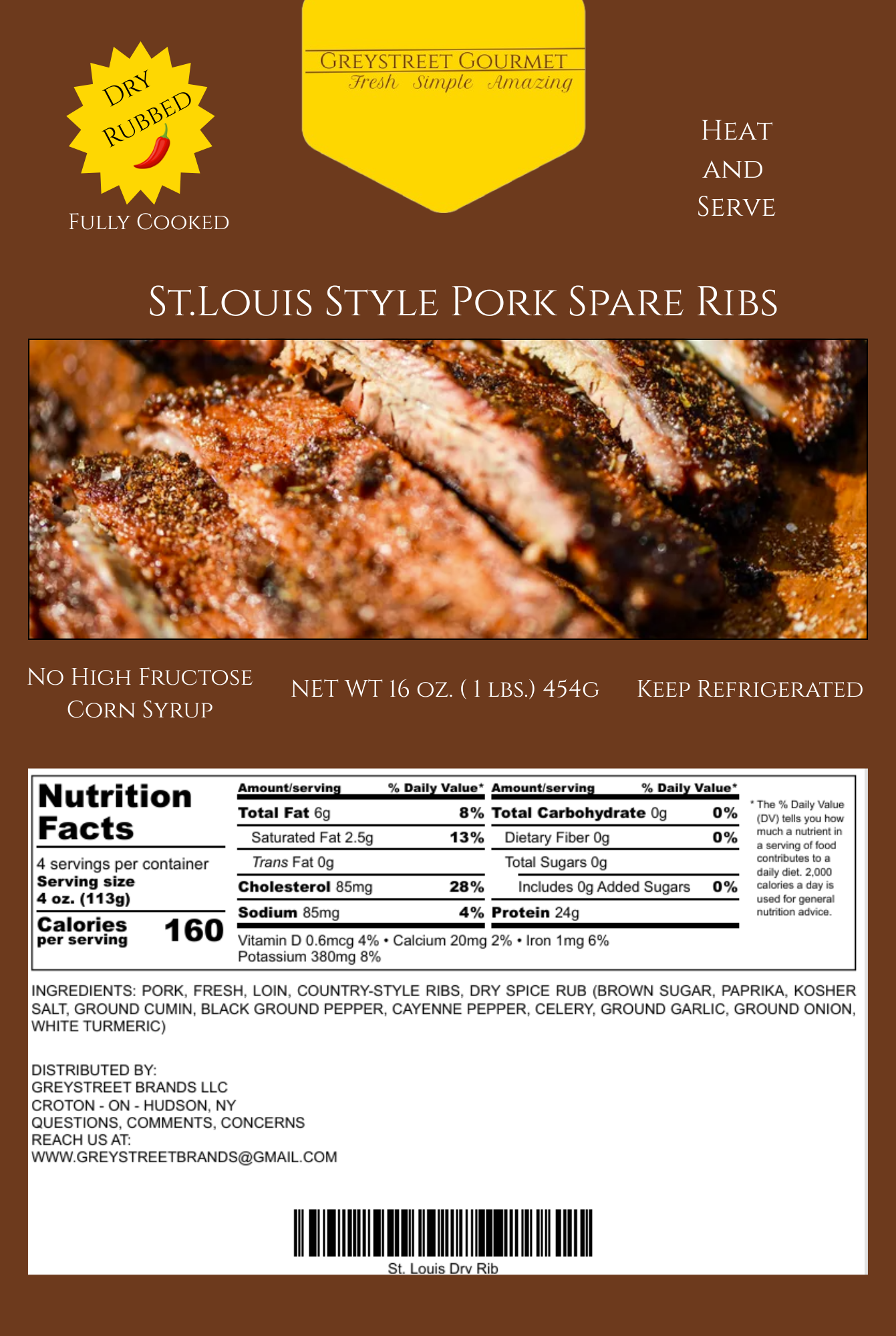 St. Louis Style Dry Rib (Great Value Buy) Sweet and Smokey