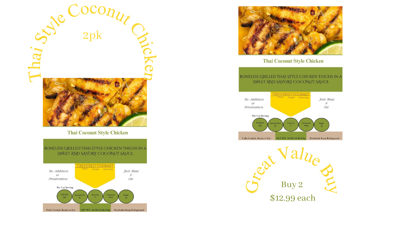Thai Style Coconut Chicken 2pk - $12.99 Each (Great Value Buy)