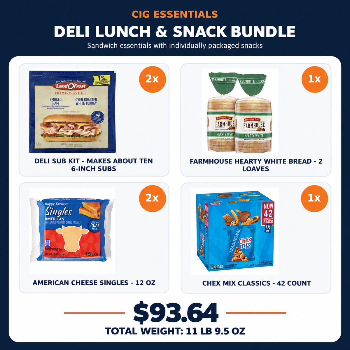 Deli Lunch and Snack Bundle with price $93.64 and total product weight