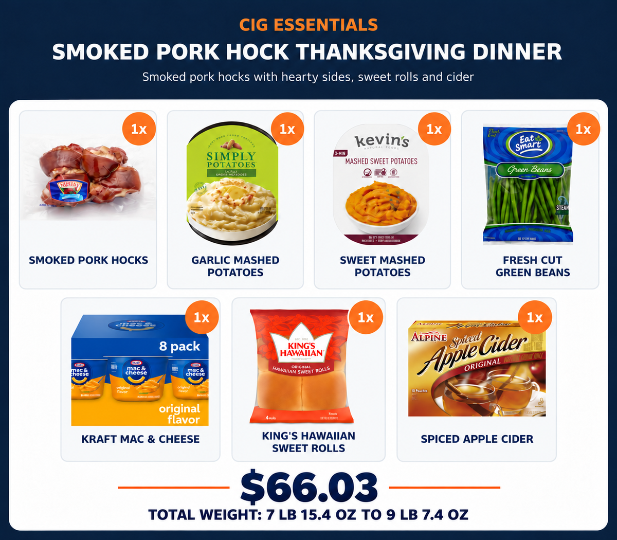 Smoked Pork Hock Thanksgiving Dinner Bundle — Revised with price $66.03 and total product weight