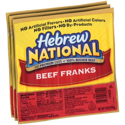 Hebrew National Beef Franks 3pk (Great Value Buy)