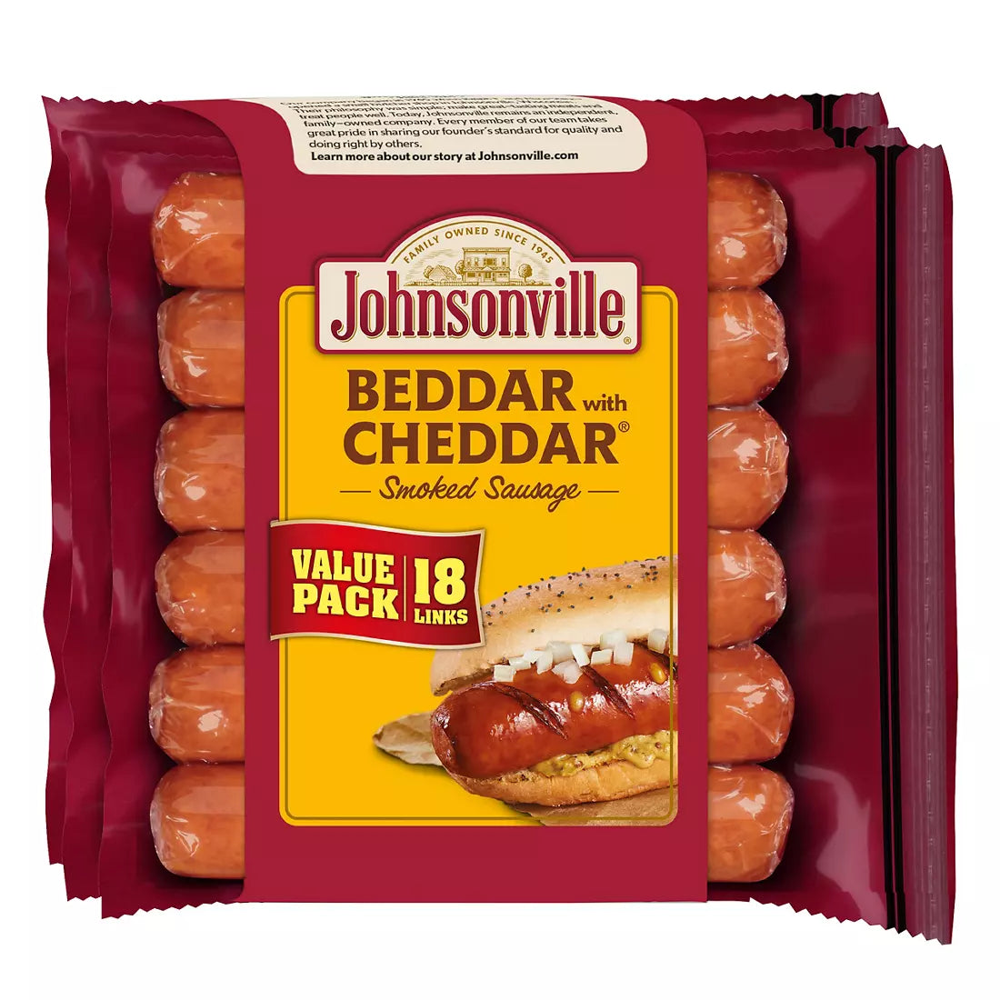 Johnsonville Beddar with Cheddar Smoked Sausages, (Family Size ) $1.16 each