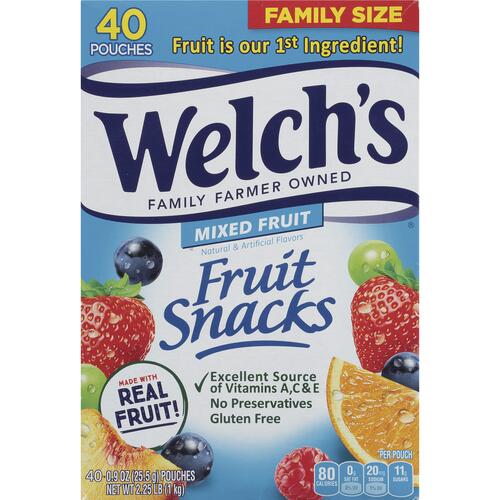 Welch's - Fruit Snack 40 Pouch Box $0.32 each (Great Value Buy)